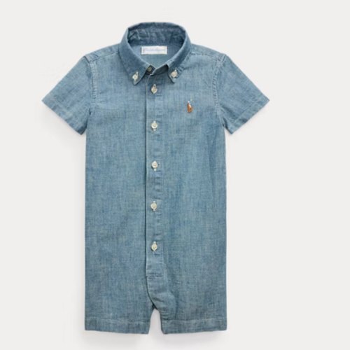 Indigo Cotton Chambray Shortall
