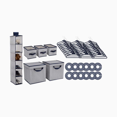 Delta Children 48-Piece Nursery Storage Set - Navy