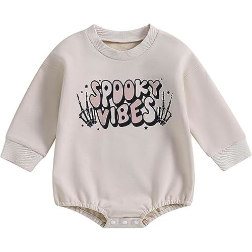‘Spooky Vibes’ Newborn Infant Romper