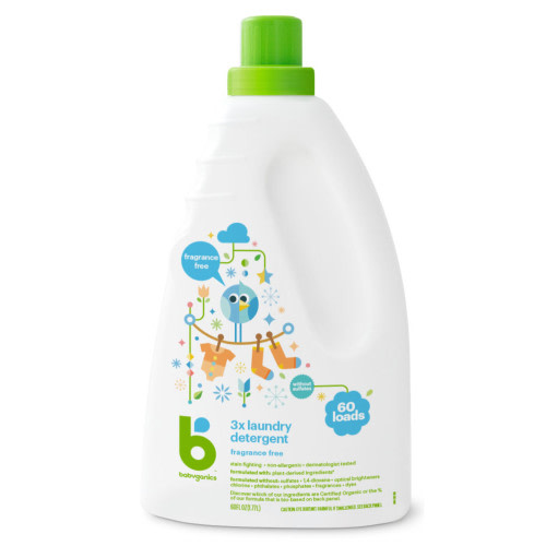 Babyganics 3X Newborn Hypoallergenic Laundry Detergent, Fragrance Free, 60oz