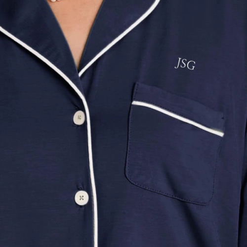 Jonny Long Sleeves And Pants Navy PJ Set | Birdy Grey