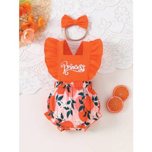 Princess orange romper