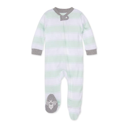 Rugby Stripe Organic Cotton Loose Fit Footed Pajamas