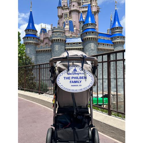 Disney Inspired Personalized Stroller Tag Mickey Minnie Cast Member