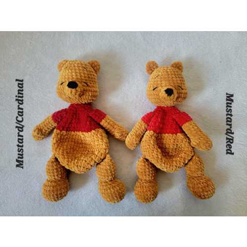 Winnie the Pooh Snuggler, crochet pooh bear, snuggler, pooh bear snuggler, bear snuggler, baby shower gift, toddler, nursery decor, baby toy