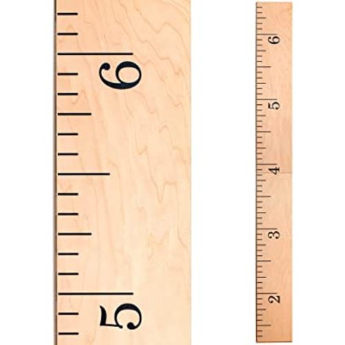 HEADWATERS STUDIO Wooden Ruler Growth Chart for Kids, Boys & Girls - Height Chart & Height Measurement for Wall - Kids Nursery Wall Decor and Room Hanging Wall Decor - Natural Schoolhouse Ruler Inches