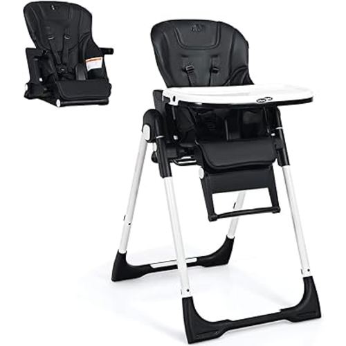 INFANS 4 in 1 High Chair–Booster Seat, Convertible Highchair w/Adjustable Height and Recline,Removable Tray,DetachableCushion, Installation-Free,Simple Fold for Baby, Infant& Toddler