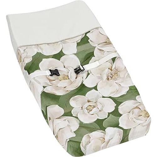 Sweet Jojo Designs Sage Green Boho Flower Floral Girl Baby Changing Pad Cover Infant Newborn Diaper Table Change Mat Sheet Ivory Shabby Chic Bohemian Watercolor Garden Wildflower Nature Modern Beige