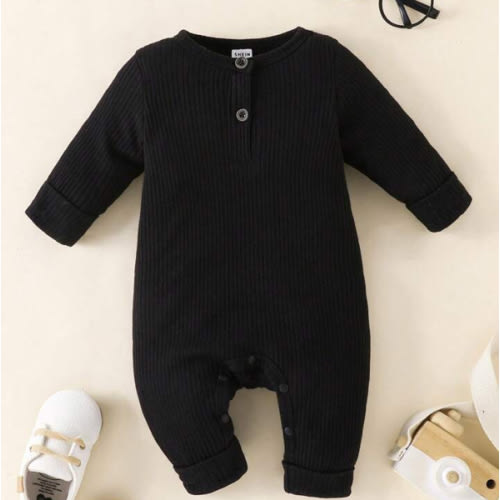 Baby Unisex Half Button Jumpsuit | SHEIN USA