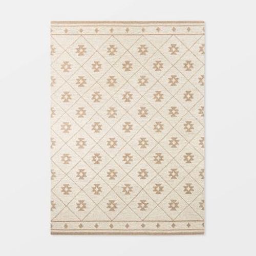 5'x7' Tremonton Hand Tufted Wool Area Rug Cream - Threshold™ designed with Studio McGee: Geometric Traditional Indoor Rug