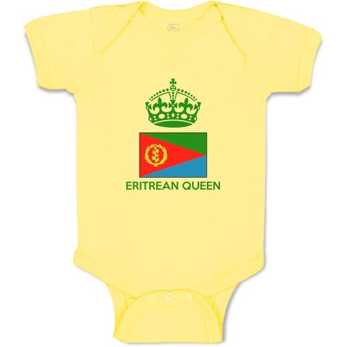 Custom Boy & Girl Baby Bodysuit Eritrean Queen Crown Funny Cotton Baby Clothes Yellow Design Only Newborn