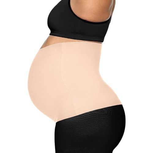 ProBump Maternity Support Belly Band – Breathable, Pregnancy Belly Band for Back, Hip & Pelvic Pain – Postpartum Belly Wrap for C-Section & Natural Birth Recovery – Stay Active & Comfortable, Beige - Small