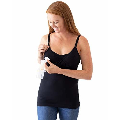 Kindred Bravely Sublime Pumping & Nursing Tank Tops, Hands Free, Adjustable Pumping Bra with Easy Clip for All Breast Pumps