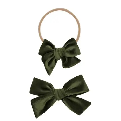 Velvet - Olive Bow Headband – Lou Lou & Company- LARGE