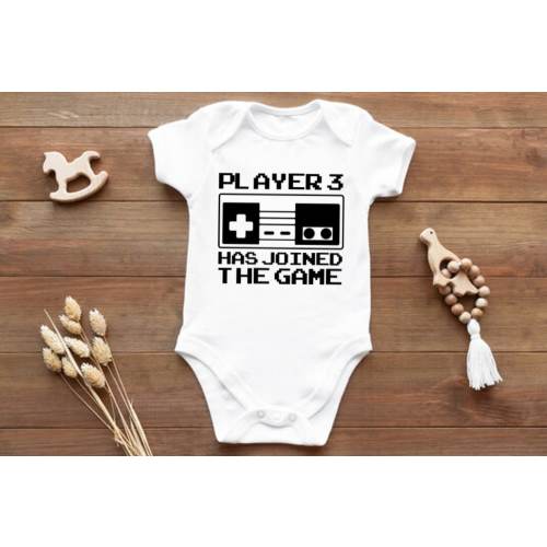 Video Game "Player 3 Has Joined The Game" Bodysuit Baby Clothes