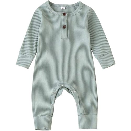 Kuriozud Newborn Infant Unisex Baby Boy Girl Clothes Button Romper Jumpsuit Basic One Piece Outfits