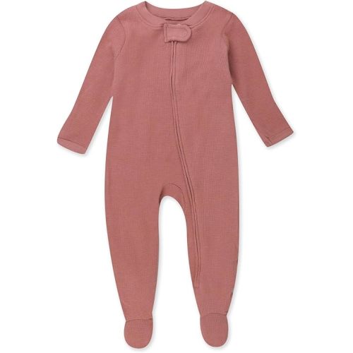 HonestBaby Baby Girls' Sleep and Play Footed Pajamas One-Piece Sleeper Jumpsuit Zip-Front Cotton Pjs