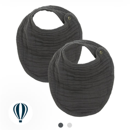 Cloud Muslin™ Bib 2 Pack - Charcoal – Lou Lou & Company