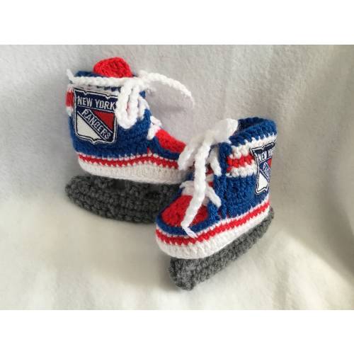Hockey bootie skates with team logo, baby skates, hockey skates, baby booties, all teams, New York Rangers, etc.