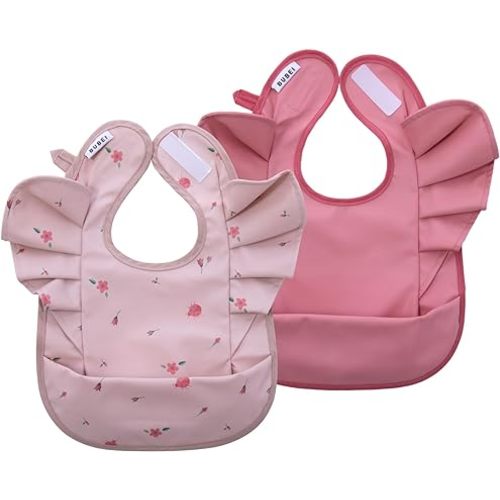Food bibs for baby, Waterproof Baby bibs, Drool bibs for baby girl or boy, Mess proof bibs 6-36 months, Infant bibs