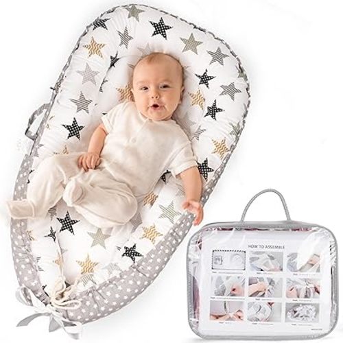 Baby Lounger - Breathable & Soft Baby Lounger for Newborn 0-24 Months, Soft Portable Baby Lounger Pillow, Newborn Babies Essentials, Snuggle Lounger Me