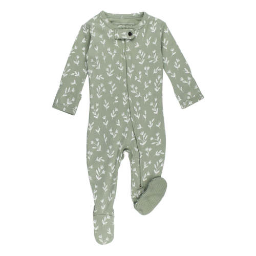 3-6 months Organic 2-Way Zipper Footie in Seafoam Bloom – L'ovedbaby