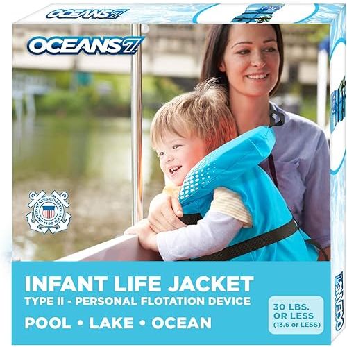 Oceans 7 U SCoast Guard Approved, Infant-Child-Youth Life Jacket Vest – Sizes for 8-90 lbs. – Type III Vest, PFD, Personal Flotation Device
