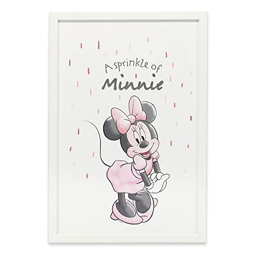 Disney Sprinkle of Minnie Framed Wood Wall Decor - Large Adorable Minnie Mouse Picture for Home