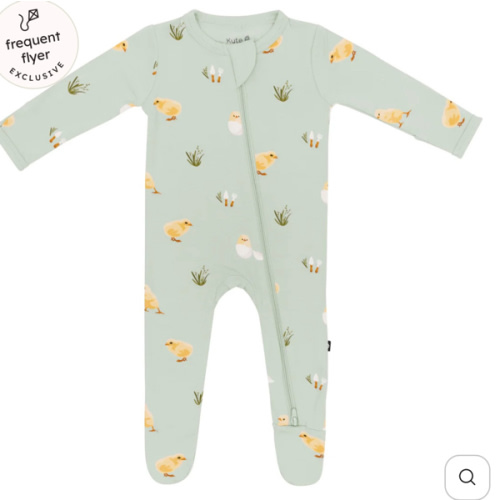 Zippered Footie in Aloe Chick