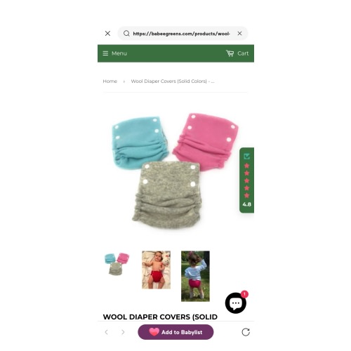 Wool Diaper Covers (Solid Colors) - One Cover