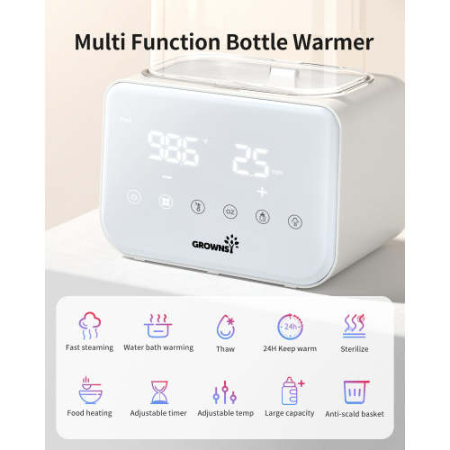 10-in-1 Fast Baby Bottle Warmer – Accurate Temp Control – GROWNSY