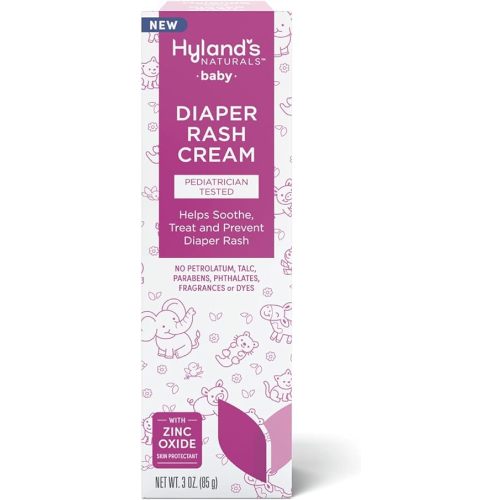 Hyland's Diaper Rash Cream for Baby, Soothe, Treat and Prevent Diaper Rash, With Zinc Oxide, Organic Calendula, Aloe Vera, and Chamomile, Safe and Gentle, Pediatrician Tested, 3 Oz.