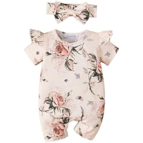 Newborn Infant Baby Girl Clothes Rompers Summer Jumpsuits Short Sleeve Romper Baby Clothes Girl