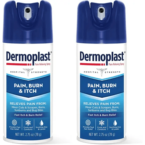 Dermoplast Pain, Burn & Itch Spray, Pain Relief Spray for Minor Cuts, Burns and Bug Bites, 2.75 oz (Pack of 2)