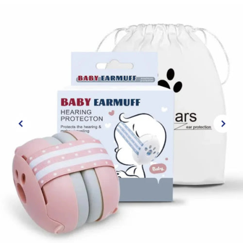 Infant Noise Cancelling Headphones - Comfortable Ear Protection Earmuffs - Pink