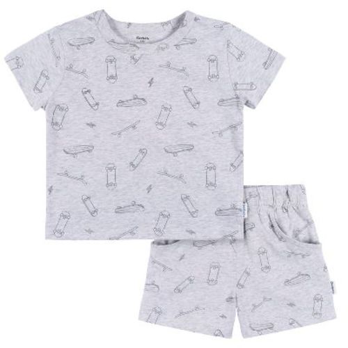Gerber Baby Boys' 2-Piece T-Shirt and Shorts Set, Heather Skateboard, 6-9 months