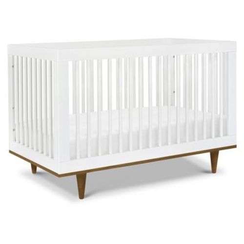 daVinci Marley 3-in-1 Convertible Crib - White Finish and Walnut Legs