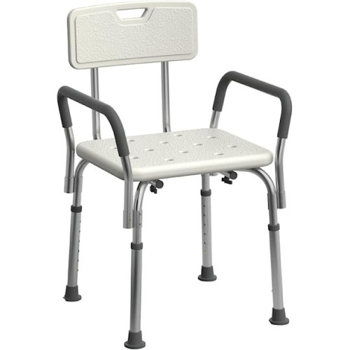 Medline Shower Chair Seat with Padded Armrests and Back