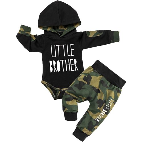 Fommy Newborn Baby Boy Clothes Plaid Letter Print Long Sleeve Hoodies + Long Pants 2PCS Fall Winter Outfits Set