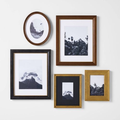 Set of 5 Real Wood Gallery Frames - Threshold™ designed with Studio McGee: Modern Wall Decor, Pine Material, Multisize