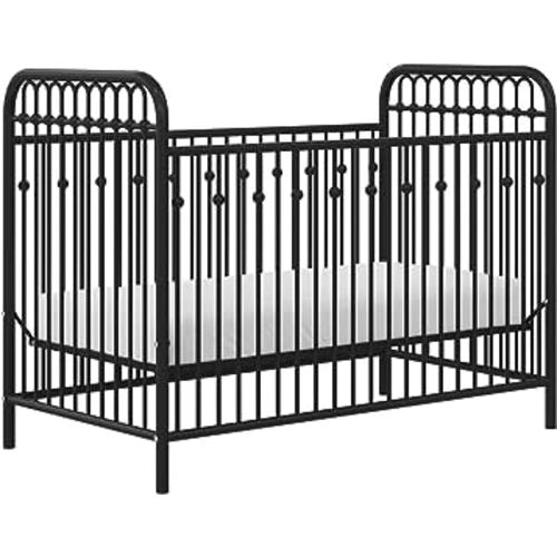 Little Seeds Monarch Hill Ivy Metal Baby Crib, Black