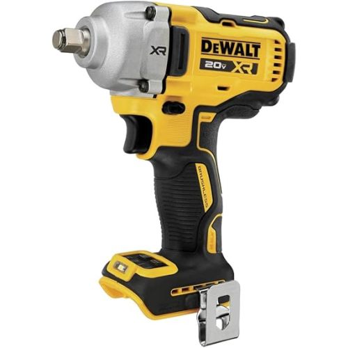 DEWALT 20V MAX Cordless Impact Wrench, 1/2' Hog Ring, Includes LED Work Light and Belt Clip, Bare Tool Only (DCF891B)