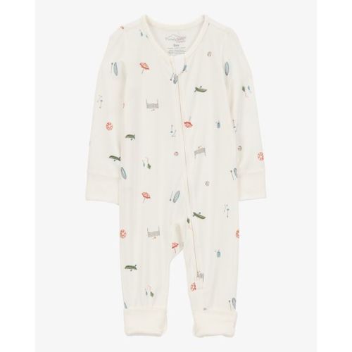 Baby Camp Print 2-Way Zip PurelySoft Convertible Foot Sleep & Play Pajamas - Ivory - Carter's | Carter's
