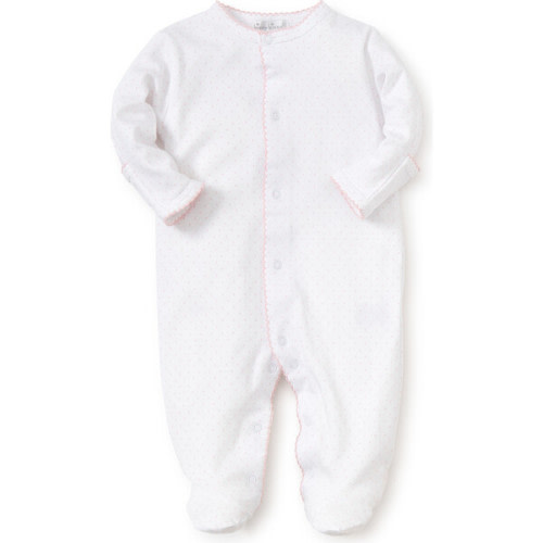 New Dots Footie, White/Pink - Kissy Kissy | Maisonette