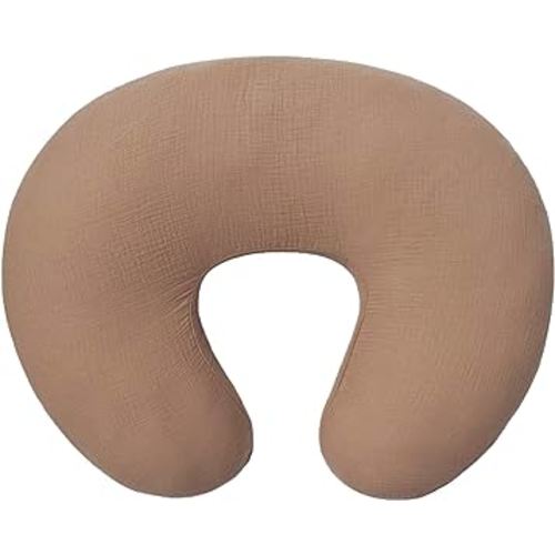 Owlowla Muslin Nursing Pillow Cover,Soft Cotton Nursing Cover Fits Breastfeeding Pillow for Baby Boy Girl(Muslin-Caramel)