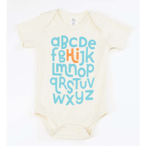 Alphabet Hi - organic bodysuit for baby – Earth Cadets