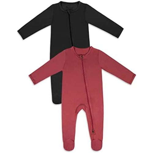 Jimonda Bamboo Baby Pajamas,Unisex Boys Girls One-Piece Footies,Long Sleeve Sleepers 2-Way Zip closure Romper