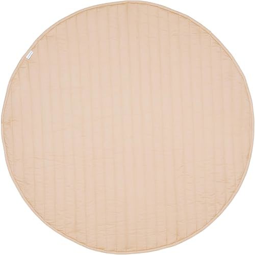 Toddlekind Organic Cotton Reversible Play Mat – 48" Handmade Blanket for Floor Activities, Tummy Time, Nursery Decor, and Family Comfort 0m+ Sandstone (Beige)