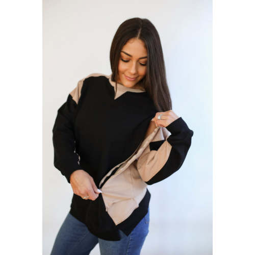 Colorblock Nursing Lightweight Sweatshirt