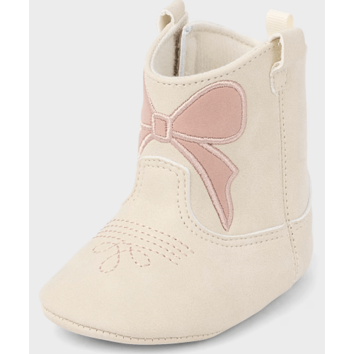 Baby Girls Embroidered Bow Cowgirl Boots